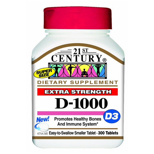 21St Century D 1000 Iu Extra Strength Tablets - 300 Ea